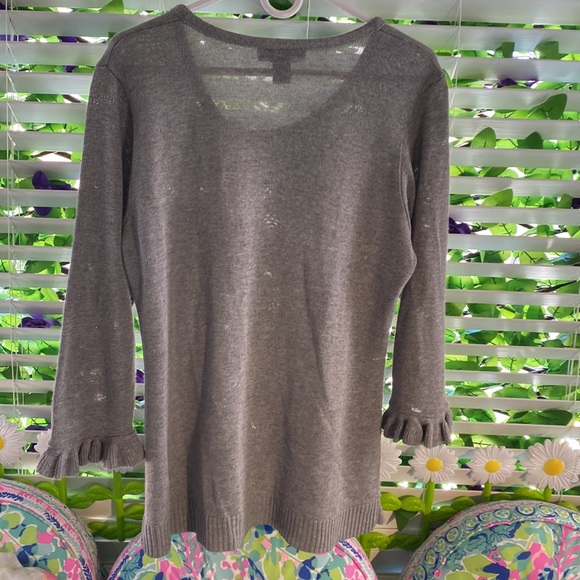 Ashley Stewart gray ruffle sweater - Picture 5 of 8